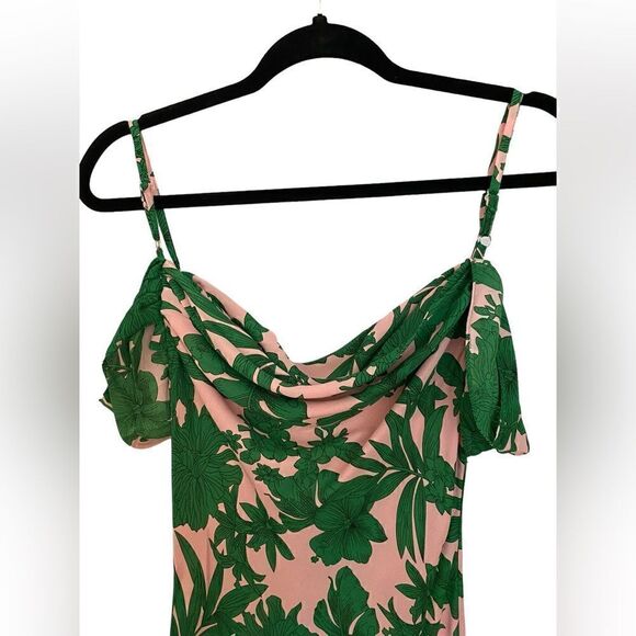 EUC Club L Tropical Print Bardot Cowl Neck Maxi Dress - Picture 8 of 8